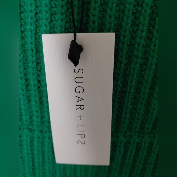 Sugar + lips Cardigan Womens SMALL NWT Jolie Ruffle Open Front Primary GREEN - Picture 5 of 7